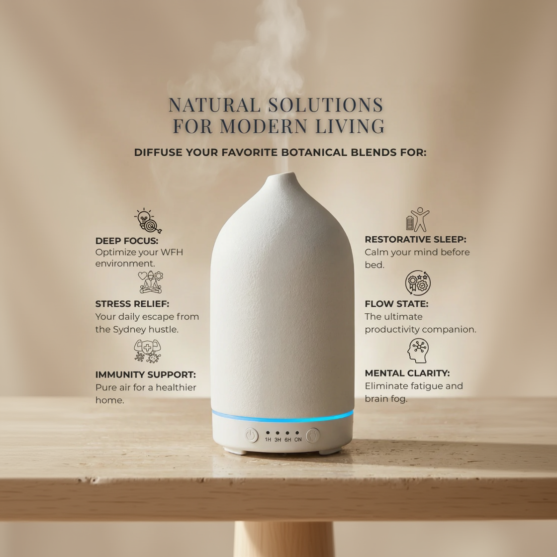 Ceramic Oasis Diffuser | Premium Ultrasonic Wellness for Home & Office
